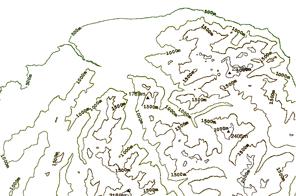 Mountain peaks around Mont Ouzon