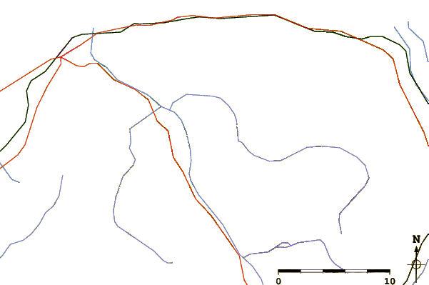 Roads and rivers around Mont Ouzon