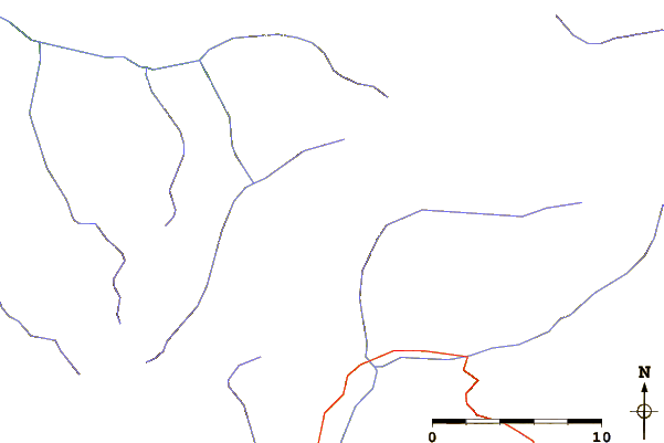 Roads and rivers around Mont Pelve