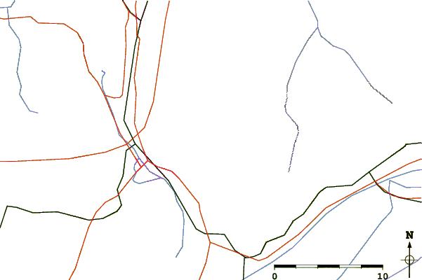 Roads and rivers around Mont Peney