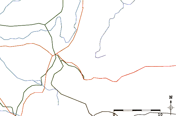 Roads and rivers around Mont Poupet
