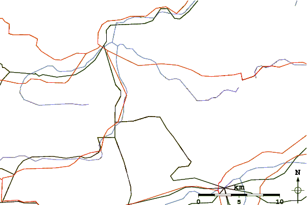 Roads and rivers around Mont Raimeux