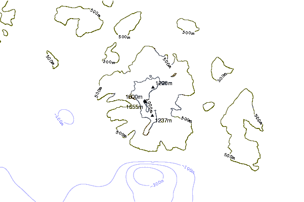 Mountain peaks around Mont Ross