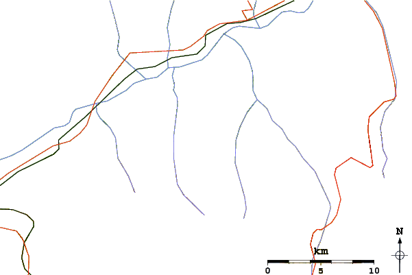 Roads and rivers around Mont Rouge