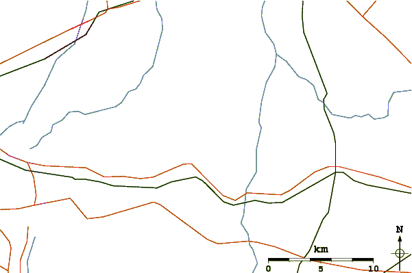 Roads and rivers around Mont Rougemont