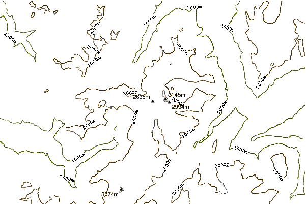 Mountain peaks around Mont Ruan