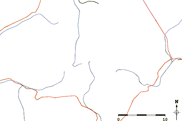 Roads and rivers around Mont Tondu
