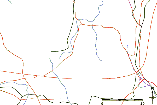 Roads and rivers around Mont Tournier