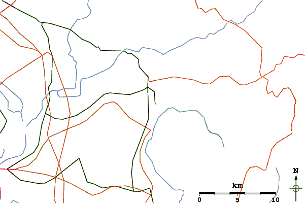 Roads and rivers around Mont Ventoux