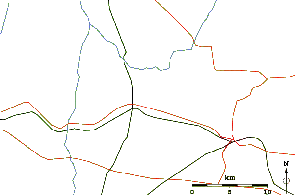 Roads and rivers around Mont Yamaska