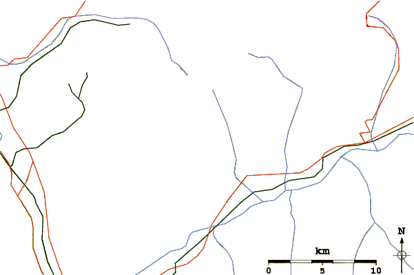 Roads and rivers around Mont à Cavouère