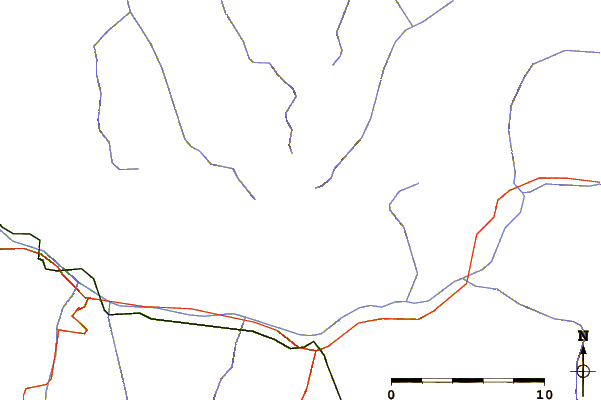 Roads and rivers around Mont de Gébroulaz