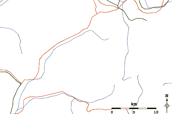 Roads and rivers around Mont de Vores