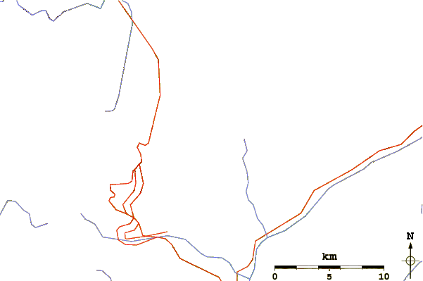 Roads and rivers around Mont de la Gouille
