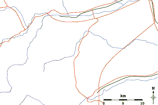 Roads and rivers around Montagna dei Fiori