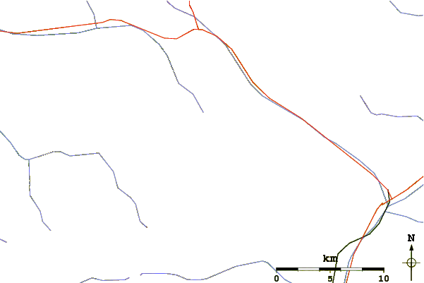 Roads and rivers around Montagne des Agneaux