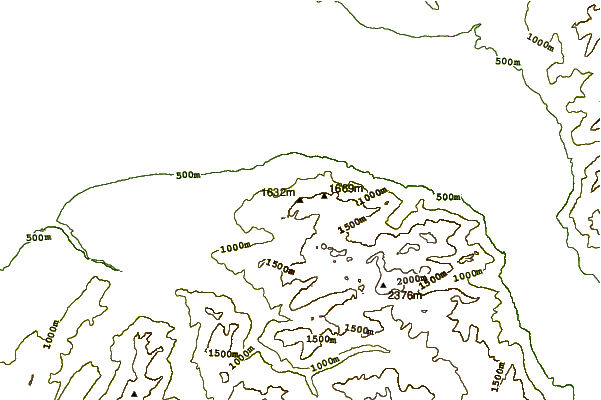 Mountain peaks around Montagne des Mémises