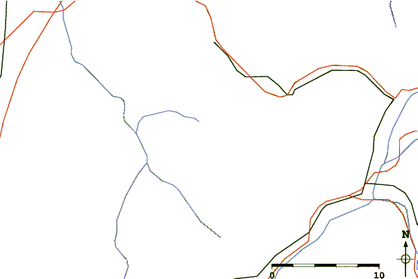 Roads and rivers around Montagne du Charbon