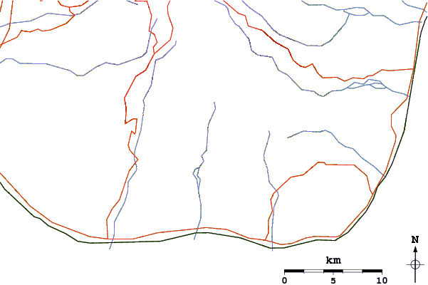 Roads and rivers around Montalto