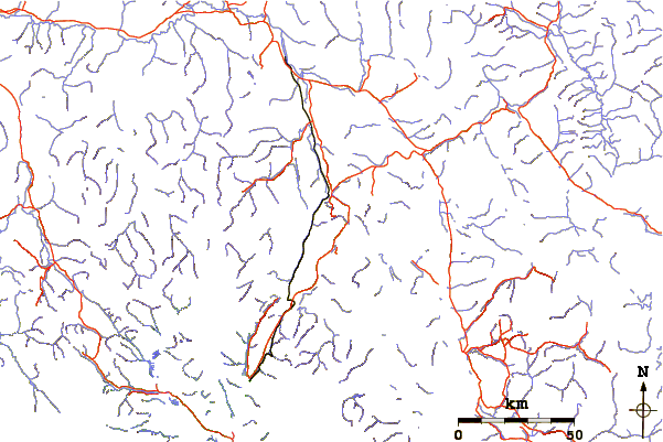 Roads and rivers around Montana Mountain