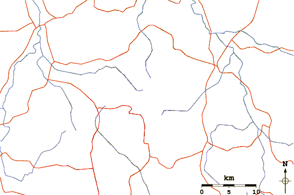 Roads and rivers around Montana de Celaque