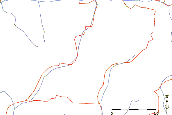 Roads and rivers around Monte Aga