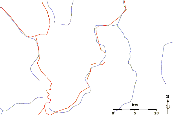 Roads and rivers around Monte Alfeo