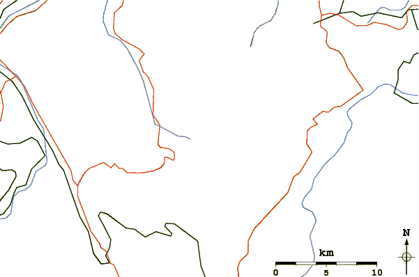 Roads and rivers around Monte Amaro