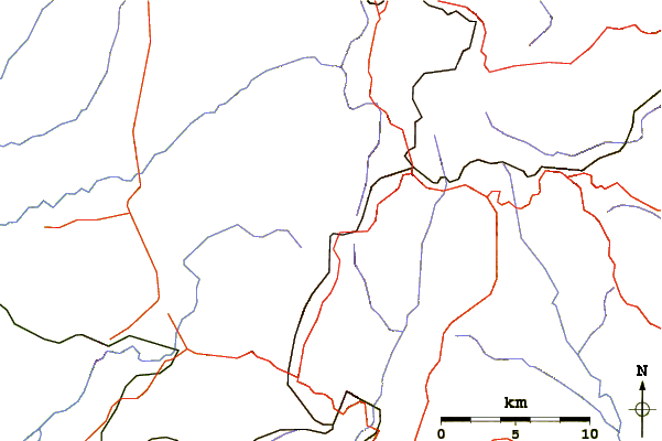 Roads and rivers around Monte Arcibessi