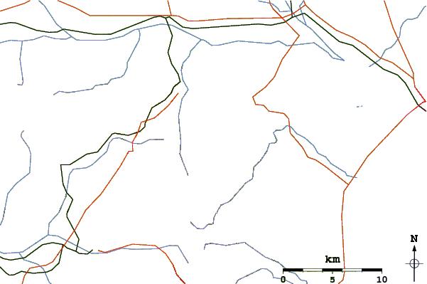 Roads and rivers around Monte Arcosu