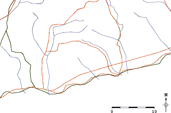 Roads and rivers around Monte Bignone