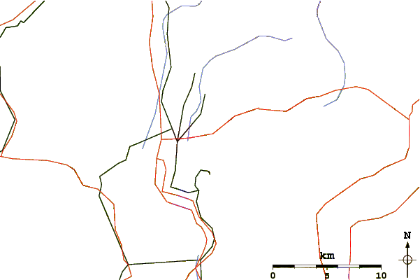 Roads and rivers around Monte Brè