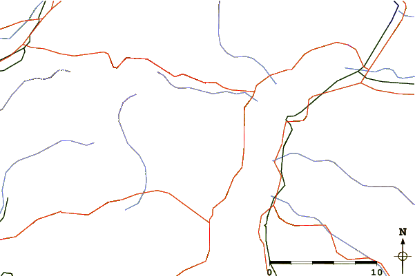 Roads and rivers around Monte Bregagno