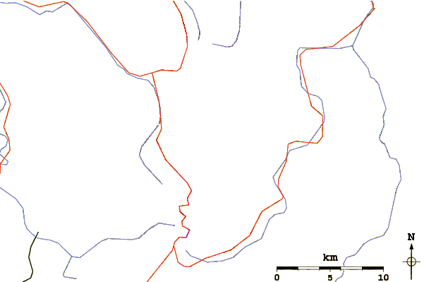 Roads and rivers around Monte Carmo