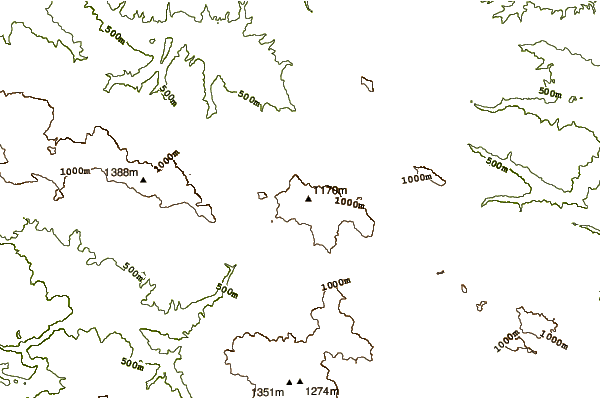 Mountain peaks around Monte Caruso