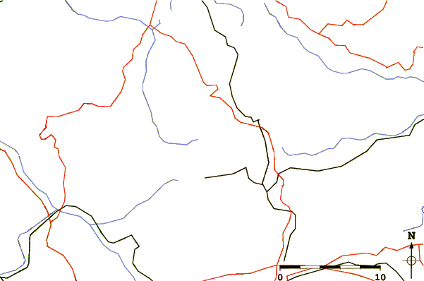 Roads and rivers around Monte Caruso