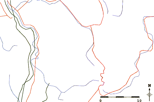 Roads and rivers around Monte Castello (Liguria)