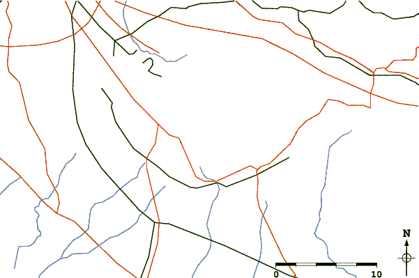 Roads and rivers around Monte Cavo