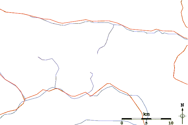 Roads and rivers around Monte Chiadenis