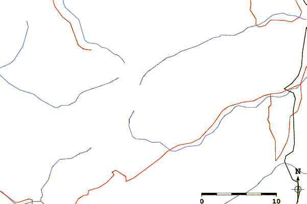 Roads and rivers around Monte Cinto