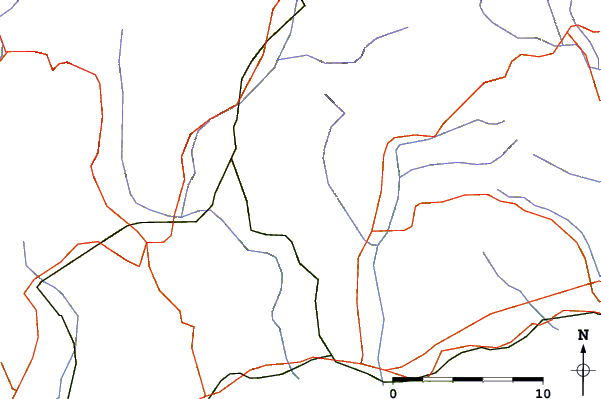 Roads and rivers around Monte Colombin