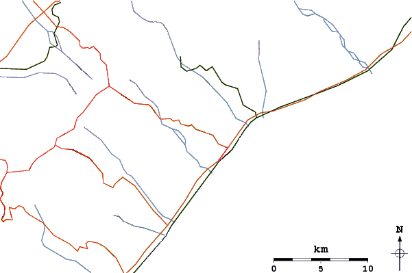 Roads and rivers around Monte Consolino