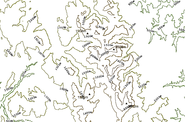 Mountain peaks around Monte Cornaccione