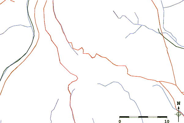 Roads and rivers around Monte Cornetto