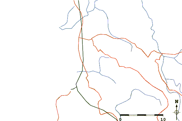 Roads and rivers around Monte Costa Calda