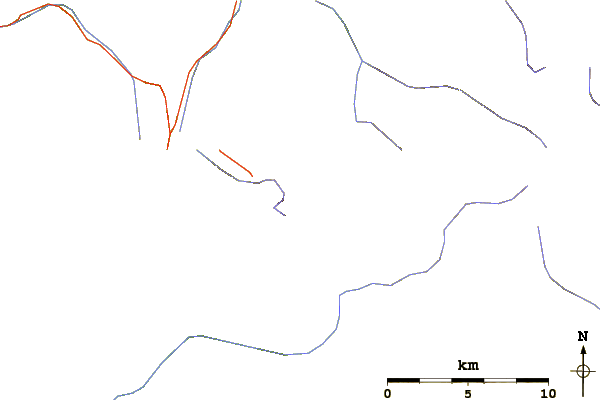 Roads and rivers around Monte Cristo Peak