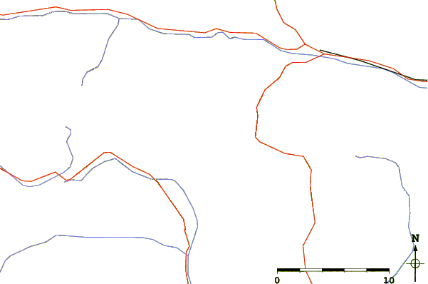 Roads and rivers around Monte Crostis