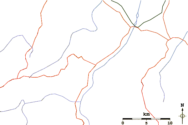 Roads and rivers around Monte Cusna