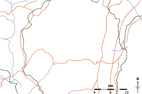 Roads and rivers around Monte Etna