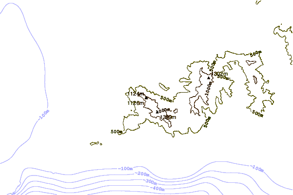 Mountain peaks around Monte Faito